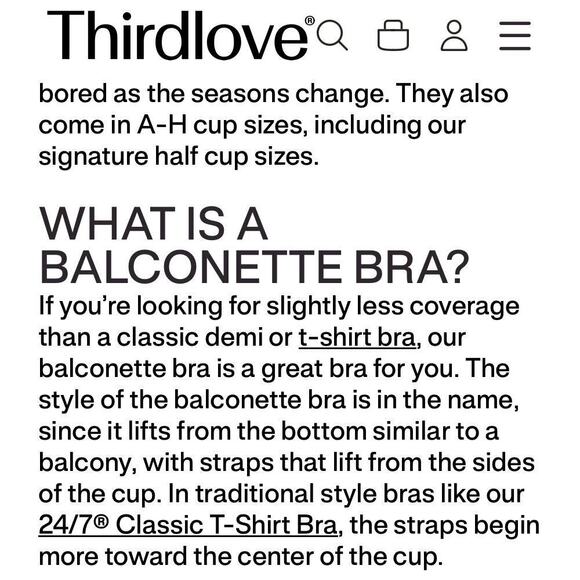 THIRDLOVE LACE BALCONETTE BRA SIZE 34H - Picture 7 of 7